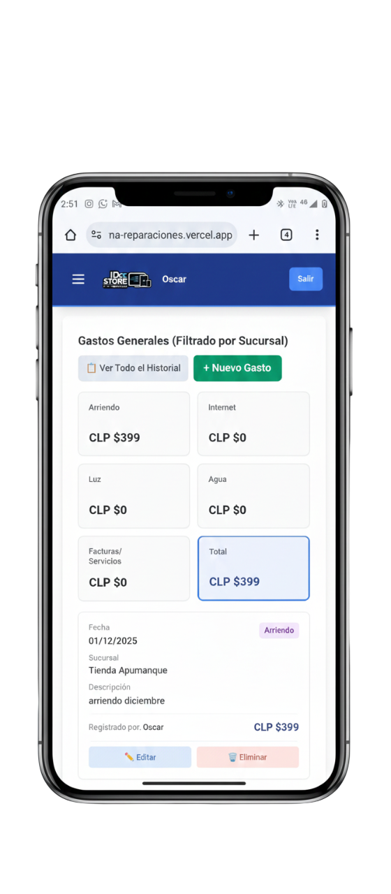 Mockup de Sistema de Reparaciones